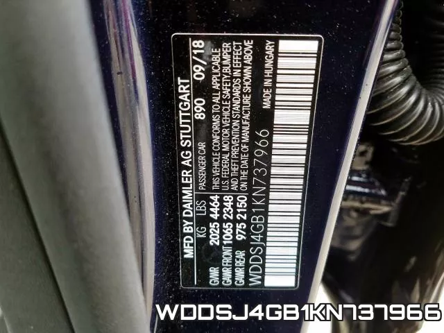 WDDSJ4GB1KN737966 фото 2