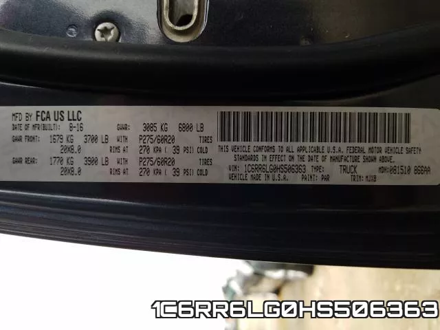 1C6RR6LG0HS506363 фото 2