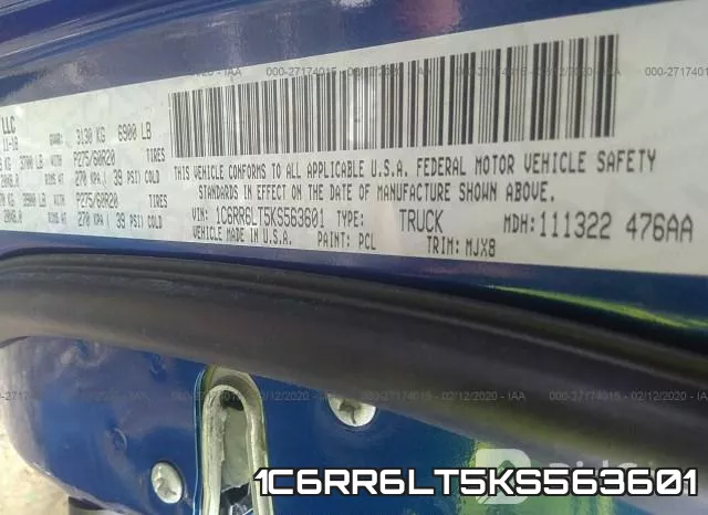 1C6RR6LT5KS563601 фото 10