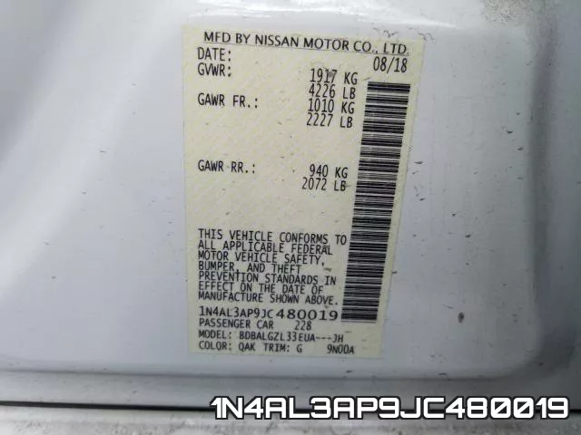 1N4AL3AP9JC480019 фото 2