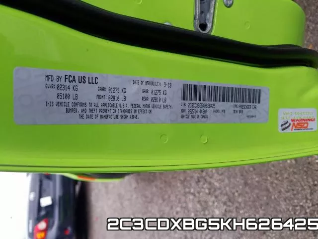 2C3CDXBG5KH626425 фото 2