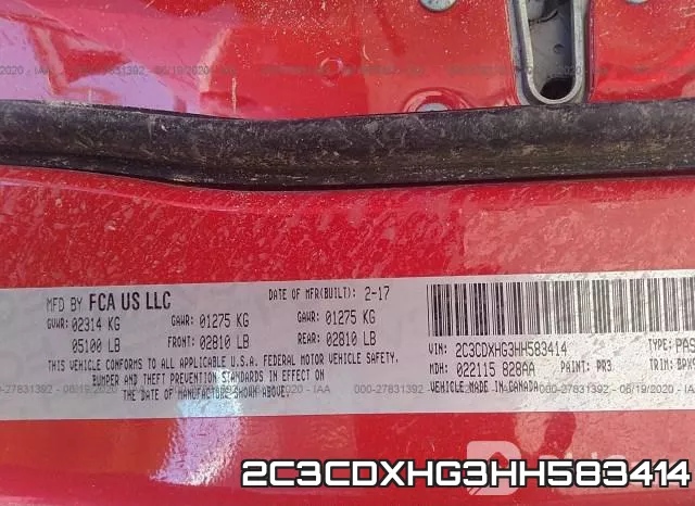 2C3CDXHG3HH583414 фото 10