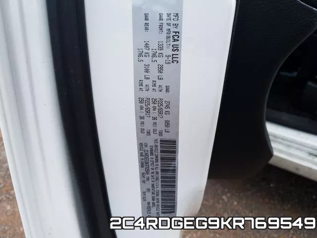 2C4RDGEG9KR769549 фото 2