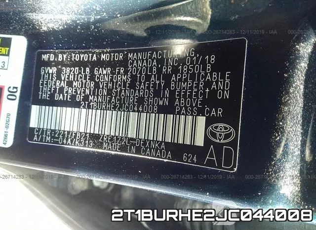 2T1BURHE2JC044008 фото 10