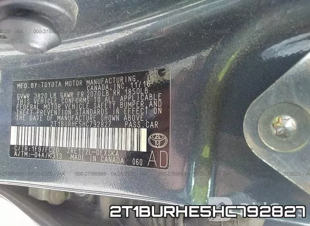 2T1BURHE5HC792827 фото 10