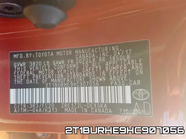 2T1BURHE9HC907056 фото 2