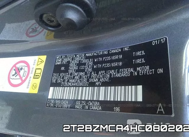 2T2BZMCA4HC080202 фото 10