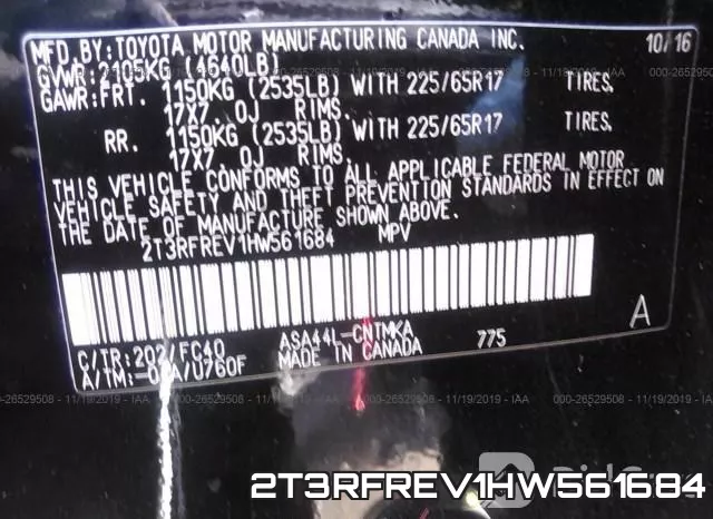 2T3RFREV1HW561684 фото 10