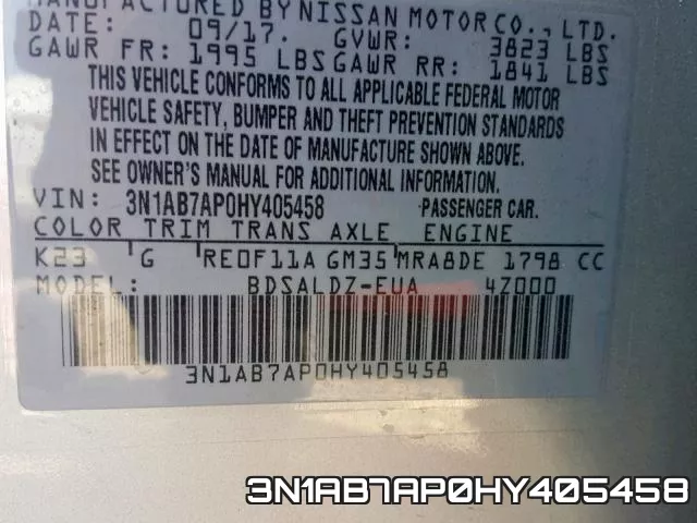 3N1AB7AP0HY405458 фото 2
