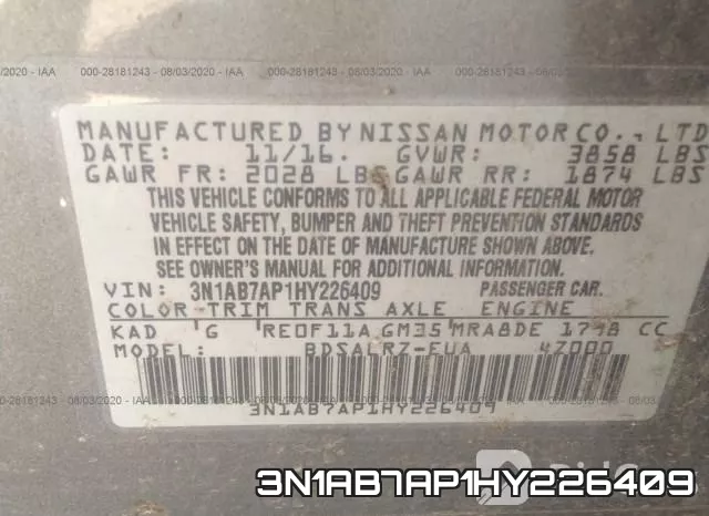 3N1AB7AP1HY226409 фото 10