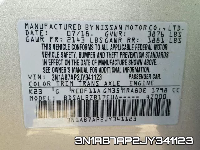 3N1AB7AP2JY341123 фото 2