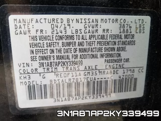 3N1AB7AP2KY339499 фото 2