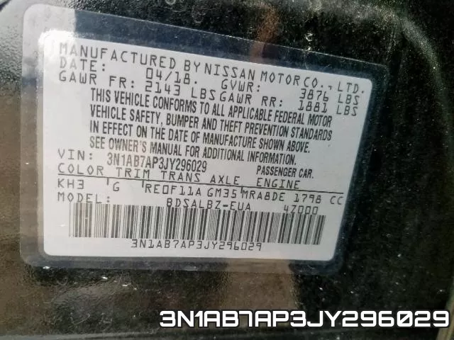 3N1AB7AP3JY296029 фото 2