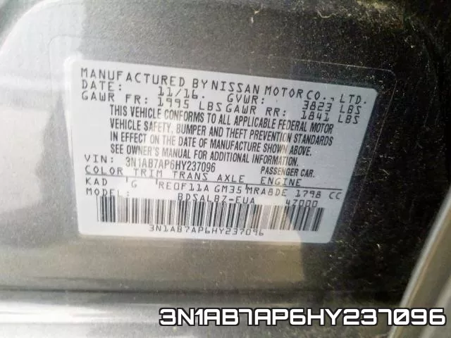 3N1AB7AP6HY237096 фото 2