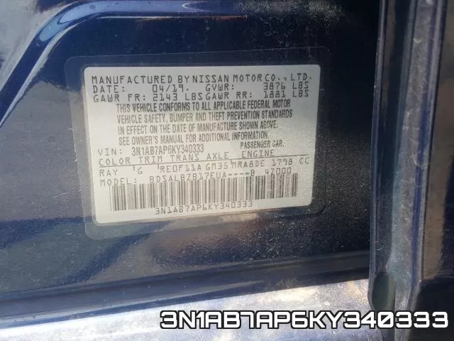 3N1AB7AP6KY340333 фото 2
