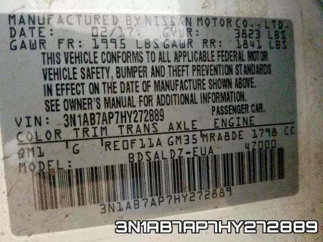 3N1AB7AP7HY272889 фото 2