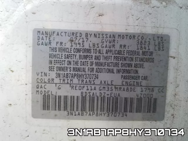 3N1AB7AP8HY370734 фото 2