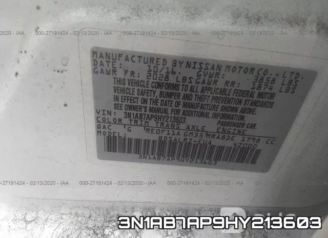 3N1AB7AP9HY213603 фото 10