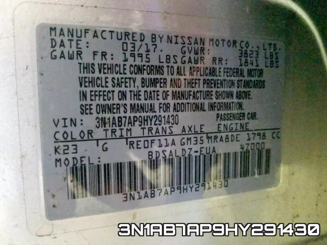 3N1AB7AP9HY291430 фото 2