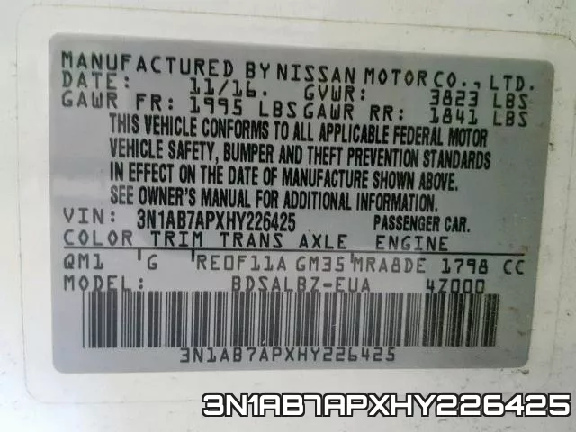 3N1AB7APXHY226425 фото 2