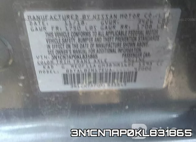 3N1CN7AP0KL831865 фото 10