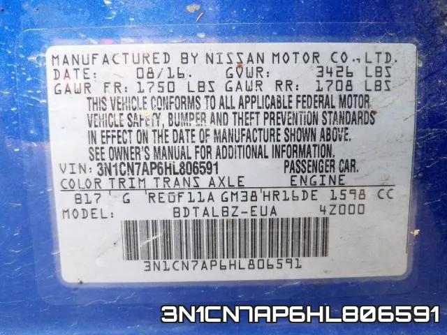 3N1CN7AP6HL806591 фото 2