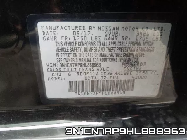 3N1CN7AP9HL888963 фото 2