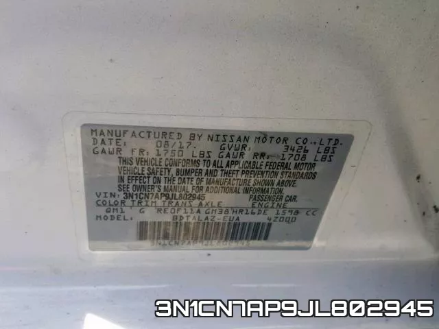 3N1CN7AP9JL802945 фото 2
