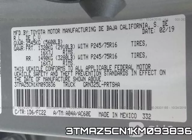 3TMAZ5CN1KM093836 фото 10