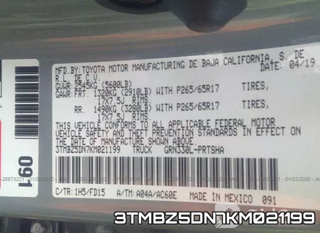 3TMBZ5DN7KM021199 фото 10