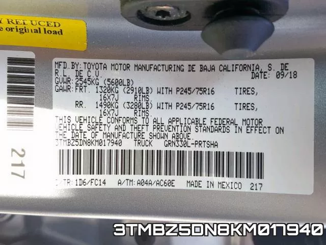 3TMBZ5DN8KM017940 фото 2