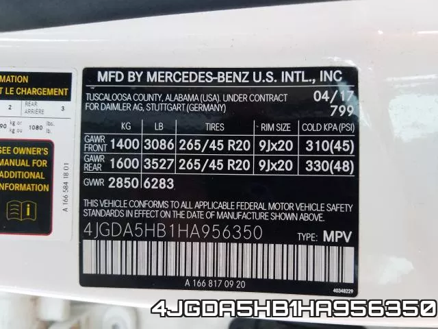 4JGDA5HB1HA956350 фото 2