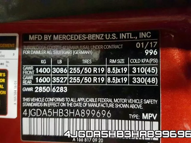 4JGDA5HB3HA899696 фото 2