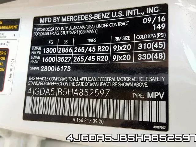 4JGDA5JB5HA852597 фото 2