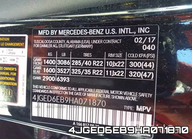 4JGED6EB9HA071870 фото 10