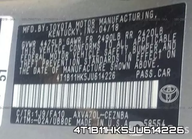 4T1B11HK5JU614226 фото 10