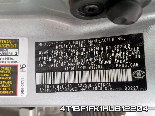 4T1BF1FK1HU812204 фото 2