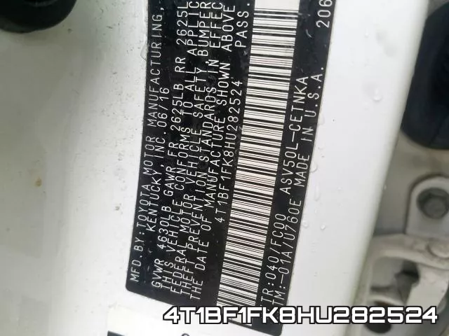 4T1BF1FK8HU282524 фото 2