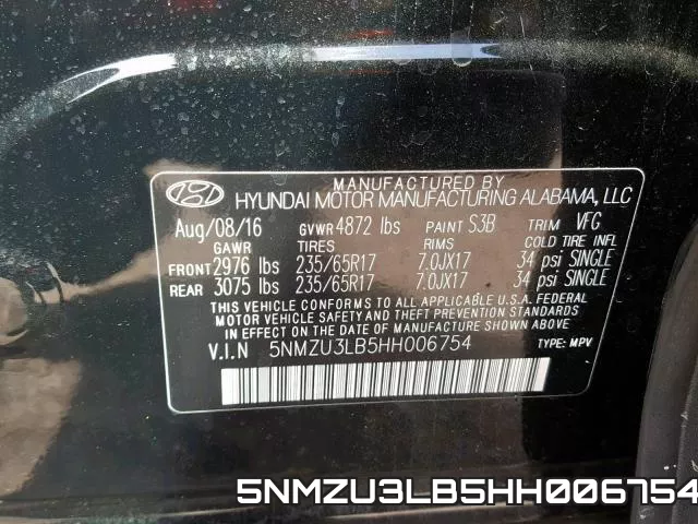 5NMZU3LB5HH006754 фото 2