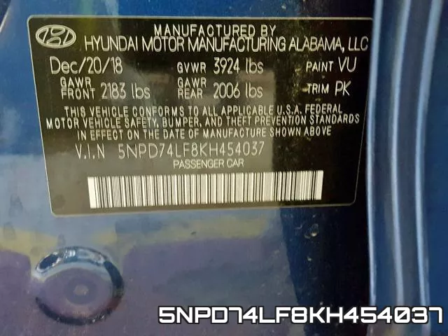 5NPD74LF8KH454037 фото 2