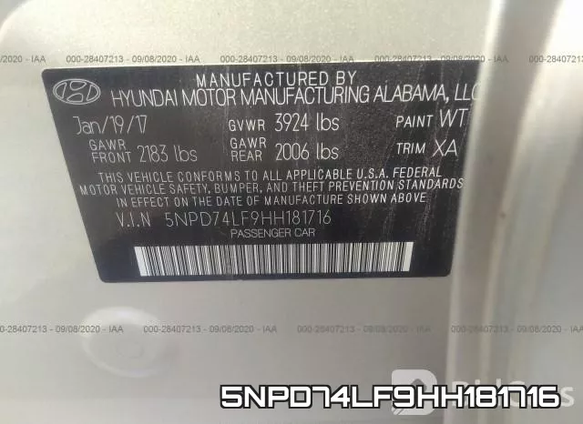 5NPD74LF9HH181716 фото 10