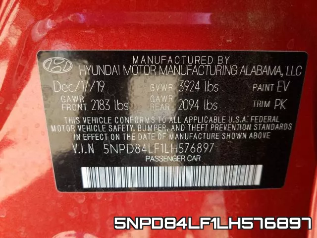 5NPD84LF1LH576897 фото 2