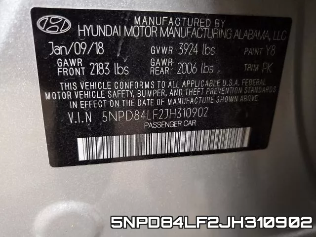 5NPD84LF2JH310902 фото 2