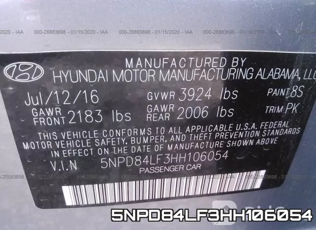 5NPD84LF3HH106054 фото 10