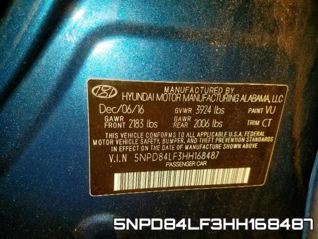 5NPD84LF3HH168487 фото 2
