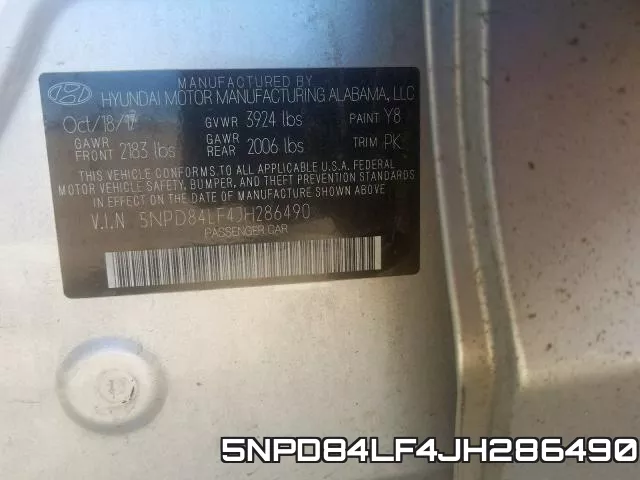 5NPD84LF4JH286490 фото 2