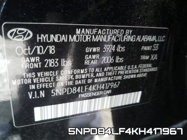 5NPD84LF4KH417967 фото 2