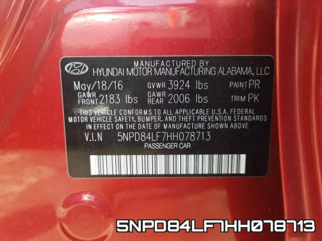5NPD84LF7HH078713 фото 2