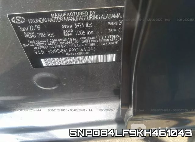 5NPD84LF9KH461043 фото 10
