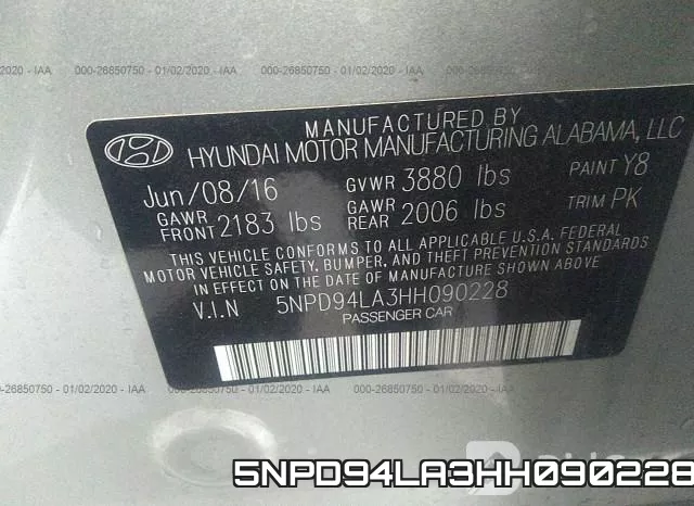 5NPD94LA3HH090228 фото 10